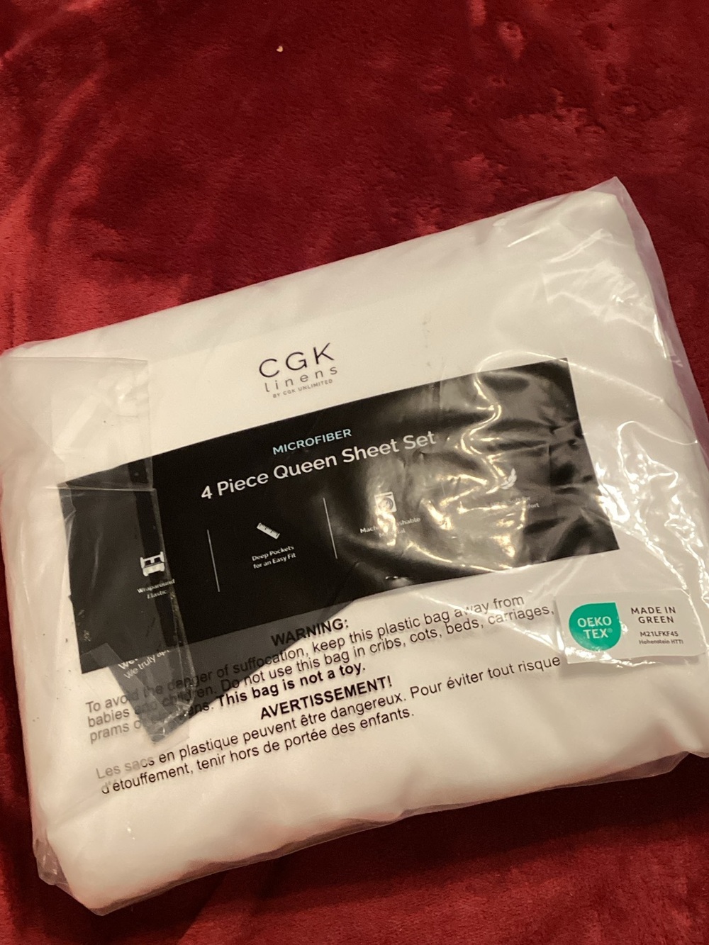 GK White Microfiber 4-Piece Queen Sheet Set - White